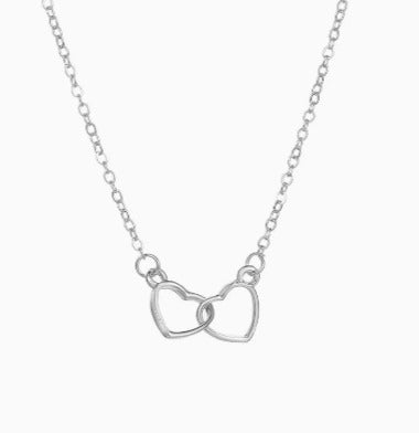 Collar de Doble Anillo de Corazón – Acero Inoxidable