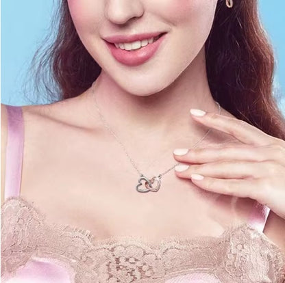 Collar de Doble Anillo de Corazón – Acero Inoxidable