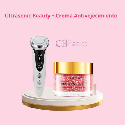 Ultrasonic Beauty  Masajeador Facial + Regalo Crema Antienvejecimiento Dragon