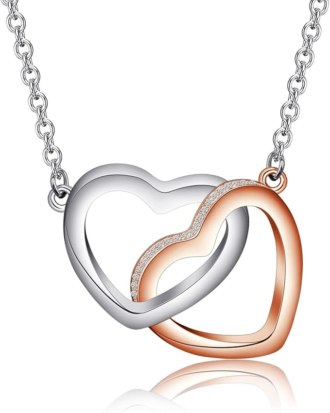 Collar de Doble Anillo de Corazón – Acero Inoxidable
