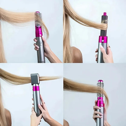 Secador Iónico Leafless Hair - Cepillo 5 en 1 (Seca, Alisa, Riza, Moldea y Ondula)