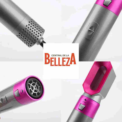 Secador Iónico Leafless Hair - Cepillo 5 en 1 (Seca, Alisa, Riza, Moldea y Ondula)