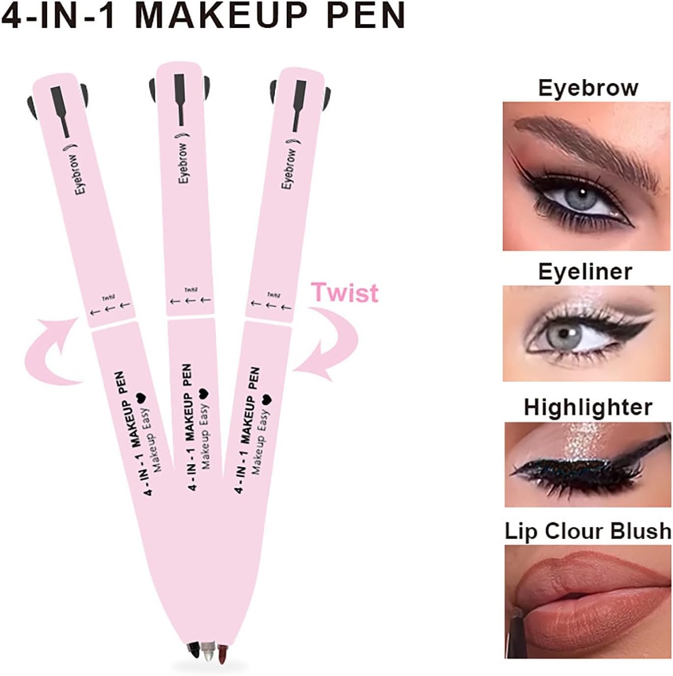 Lápiz de Maquillaje Multifuncional 4 en 1 - GlamSwift