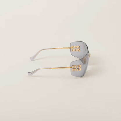 Lunettes de soleil géométriques pour femme en métal